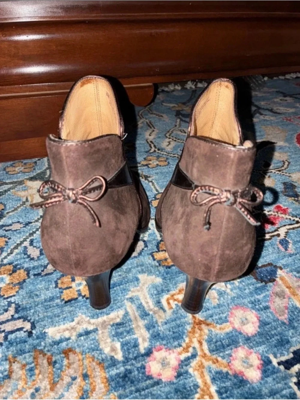 Sofft Brown Leather Suade Healed Bootie